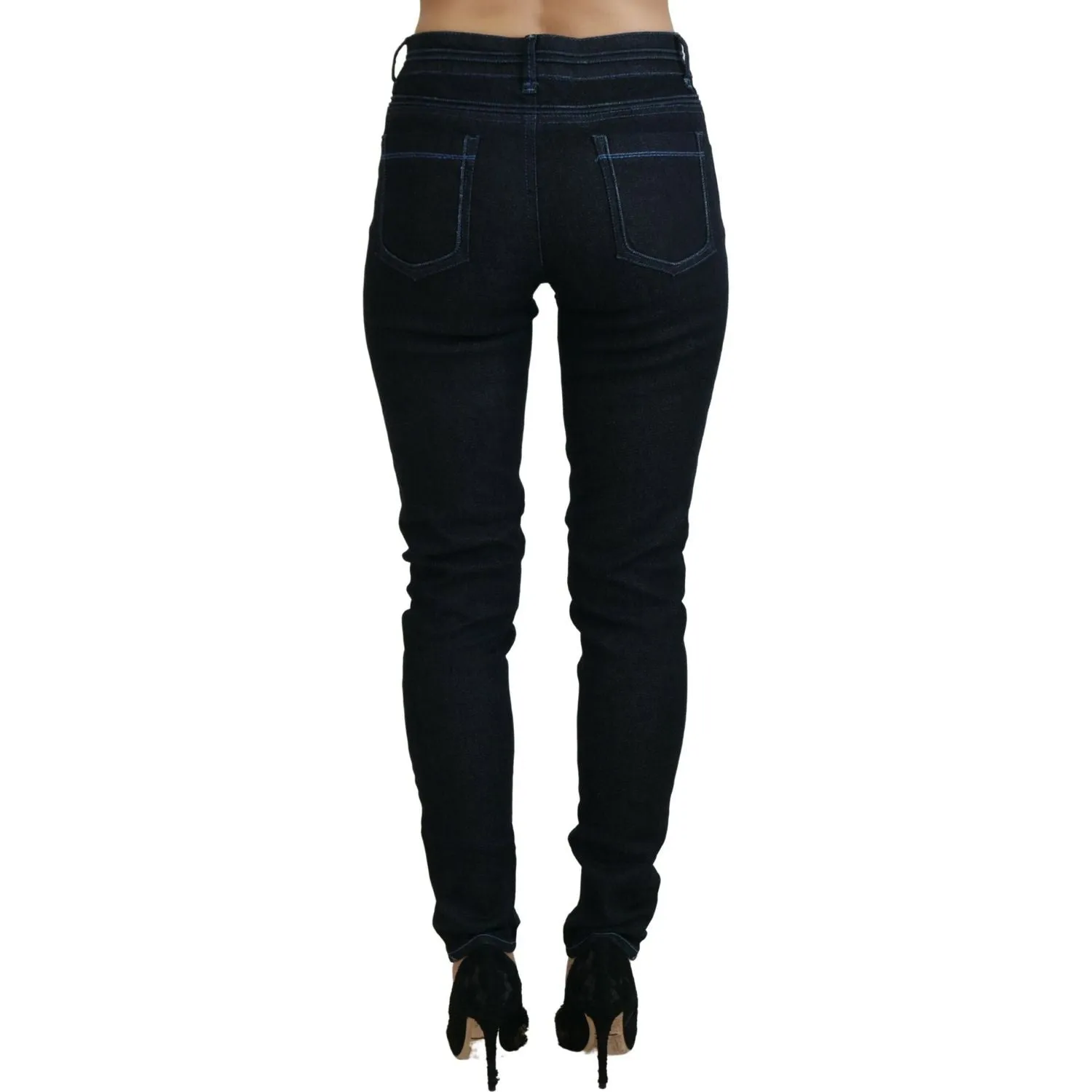 Acht Chic Slim-Fit Cotton Denim in Dark Blue