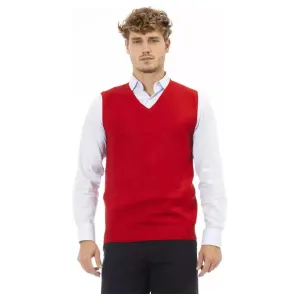 Alpha Studio Red Viscose Men Vest