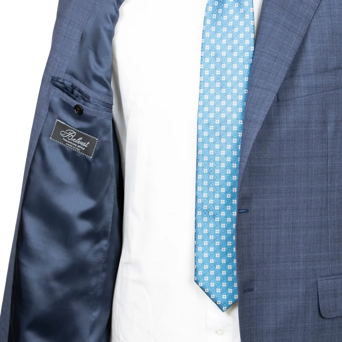 Blue Check “Natural Soft” Pure Wool Suit