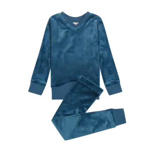 Cobalt Blue Velour Pajamas