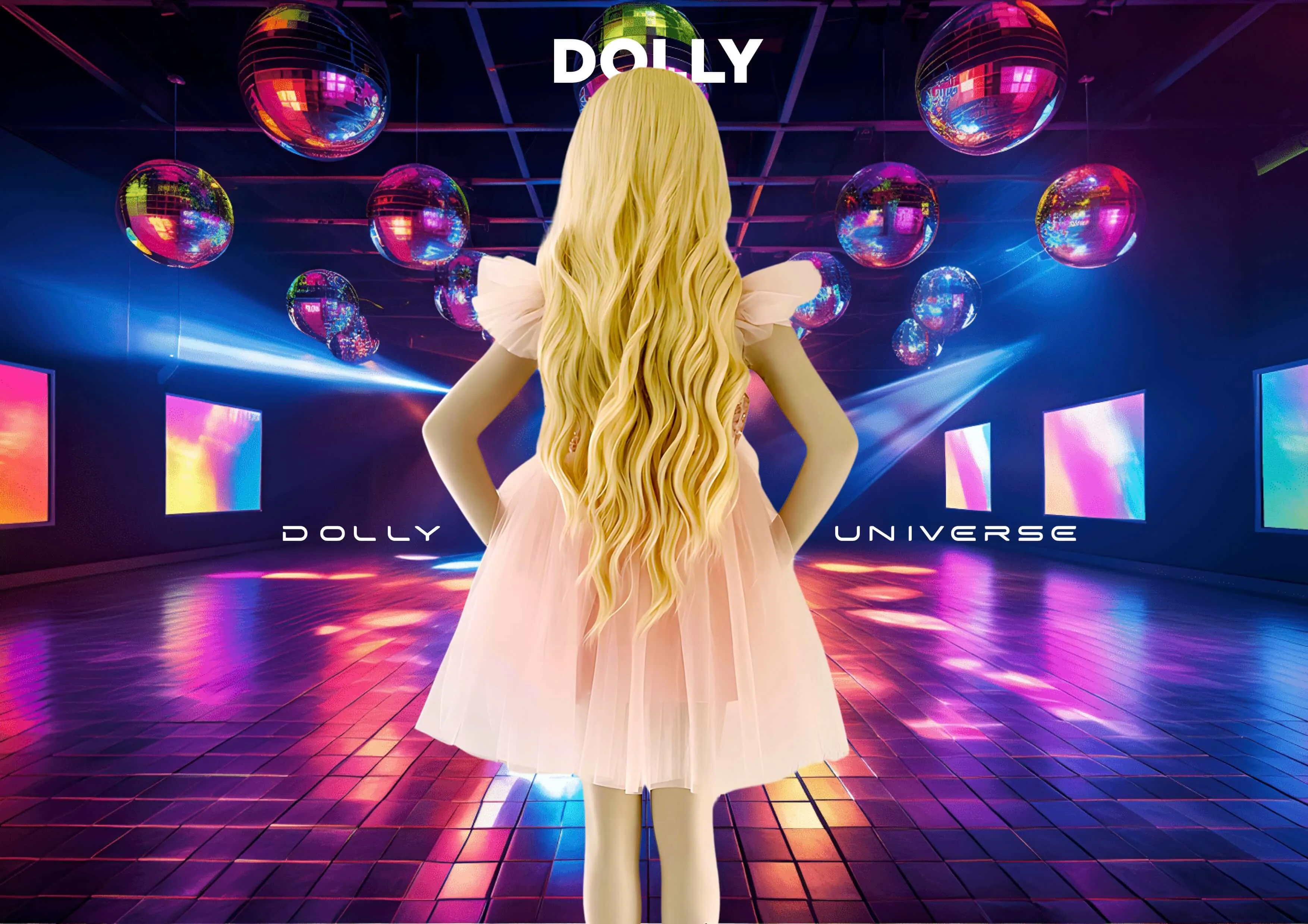 DOLLY UNIVERSE SEQUIN GLITTER GALAXY TUTU DRESS pink