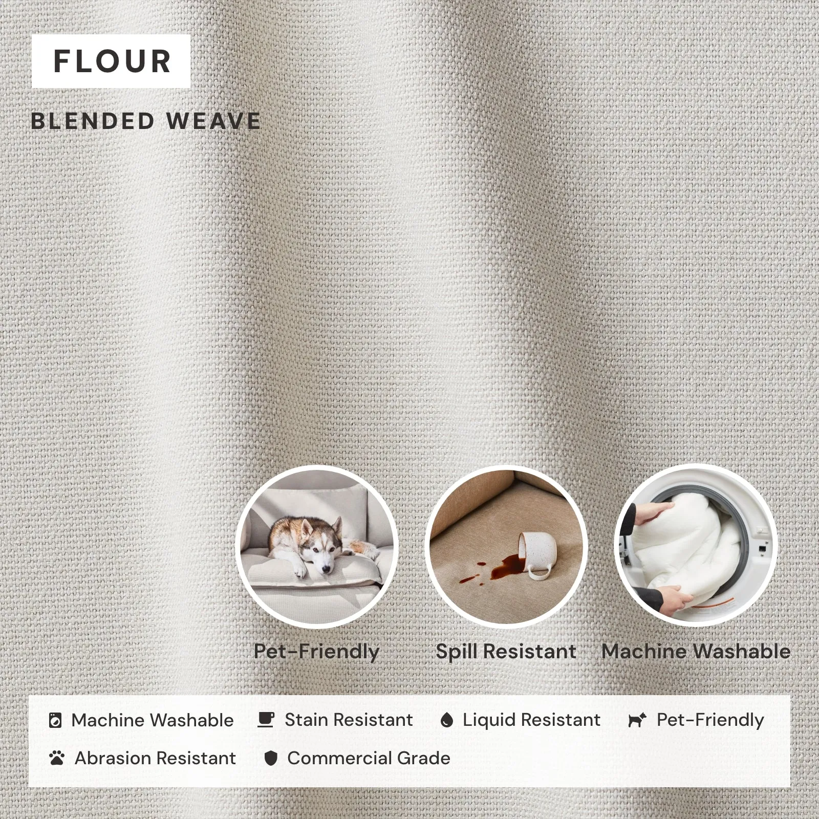 Elevate Comfort Layer Set for Armchair Set | Blended Weave in Flour