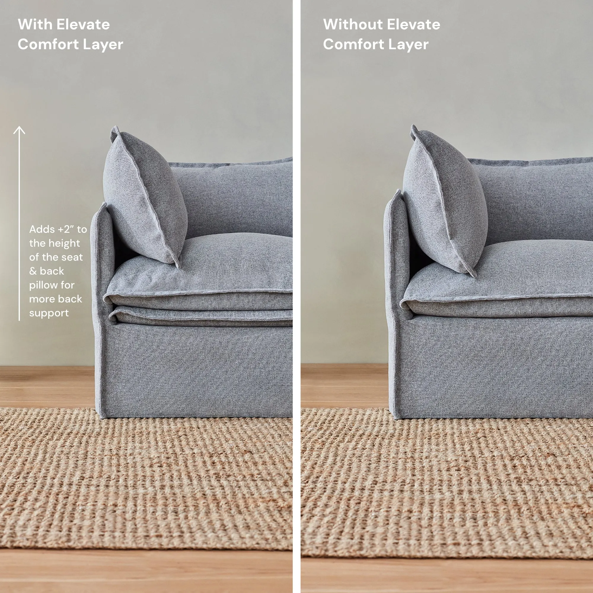 Elevate Comfort Layer Set for Armchair Set | Blended Weave in Flour