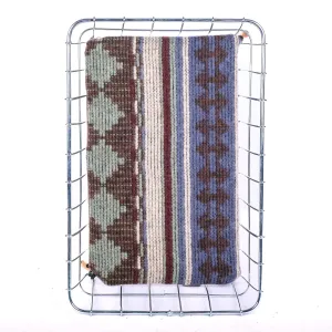 Fifth Season Canvas: Pat Mat for Wald LARGE 139 baskets ( White and Blue Wool Top / Brown Bottom)