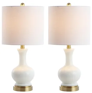 Foxglove 22" Glass/Metal LED Table Lamp, Set of 2