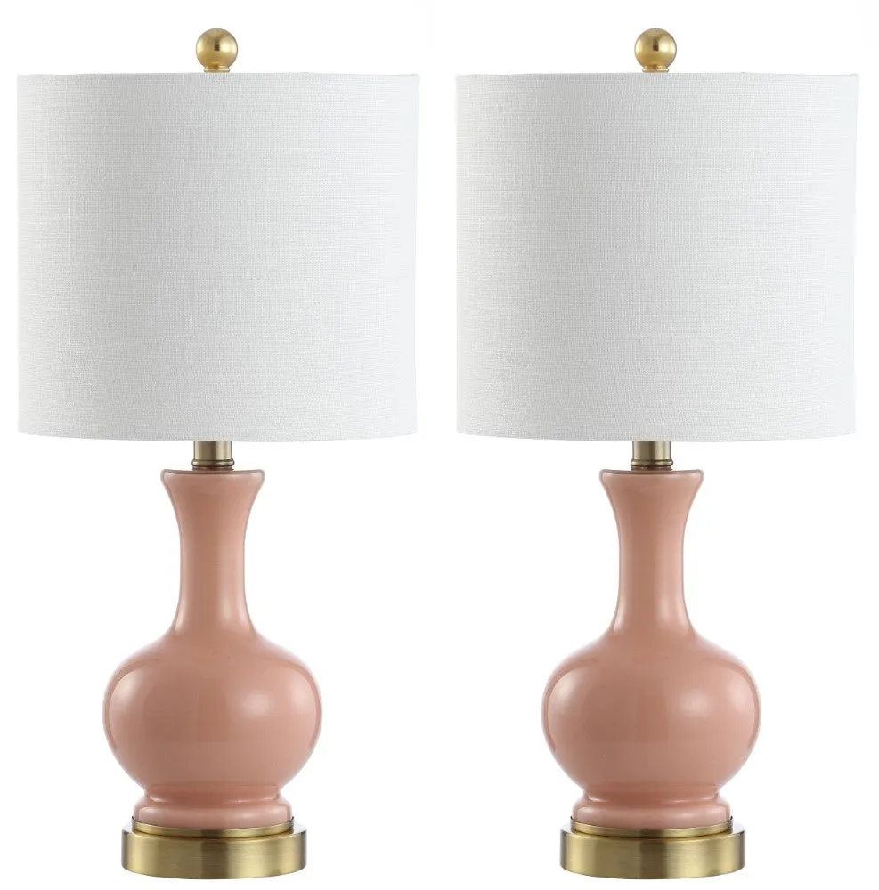 Foxglove 22" Glass/Metal LED Table Lamp, Set of 2