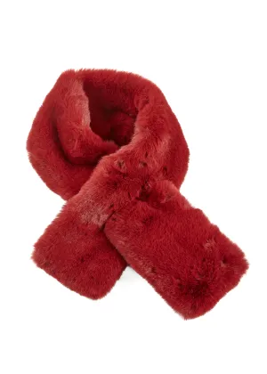 Fur5Eight Red Faux Fur Loop Scarf