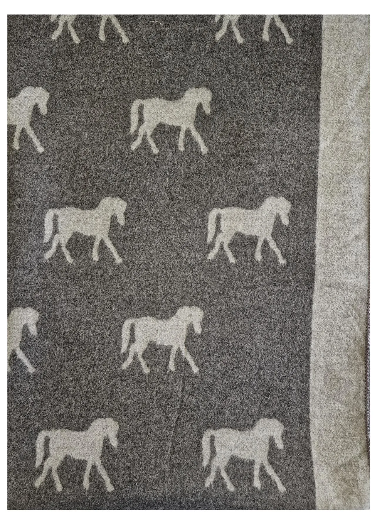 Hazy Blue Pashmina feel Luxury Ladies Womens Scarf - Horse