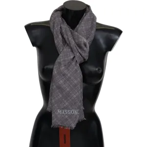 Missoni Elegant Wool Silk Blend Plaid Scarf