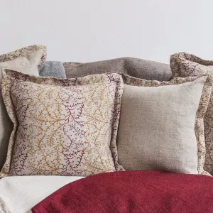 Natural Linen Scatter Cushions with Twining Branches