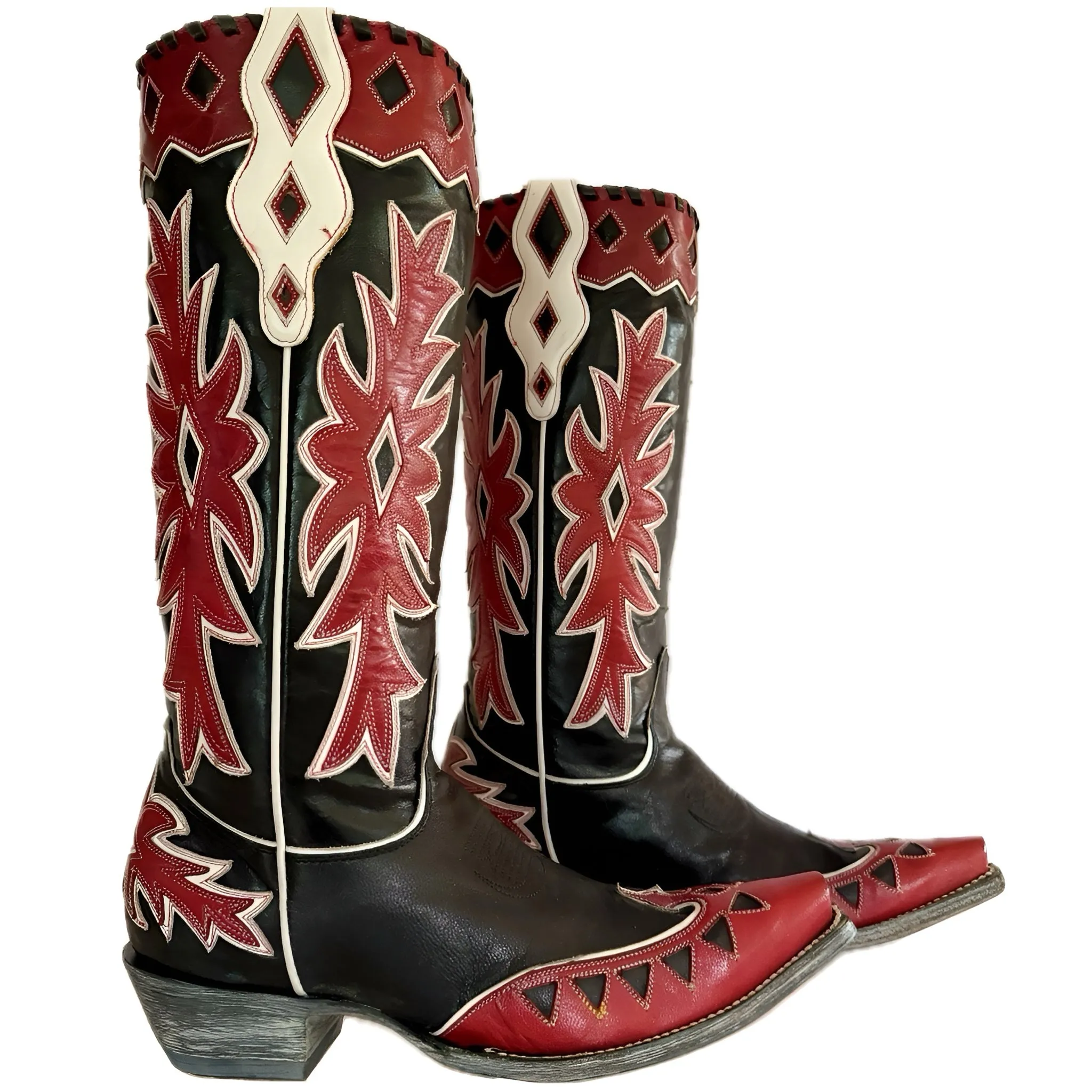 OLD GRINGO Miles City Vintage Style Black Red Womens Cowboy Boots