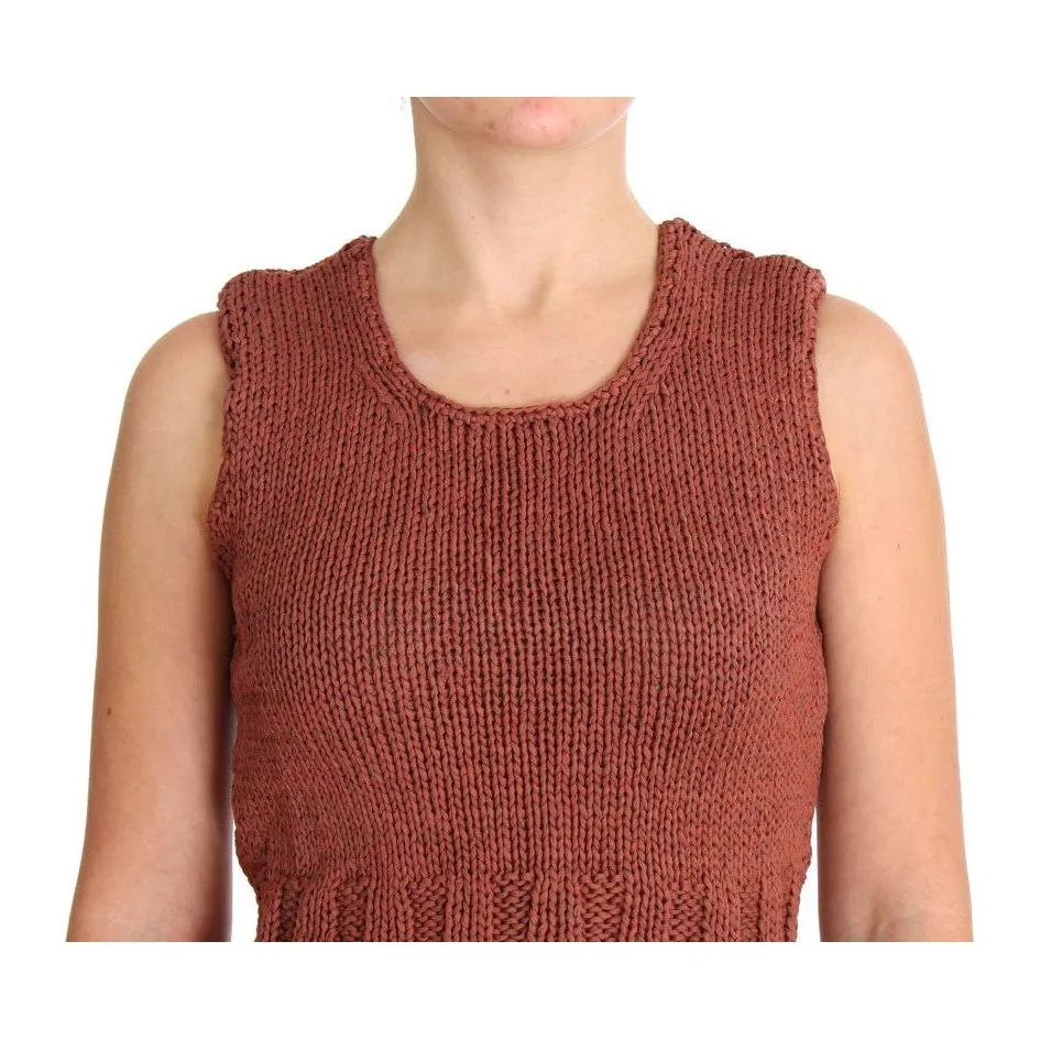 PINK MEMORIES Chic Red Sleeveless Knit Vest Sweater