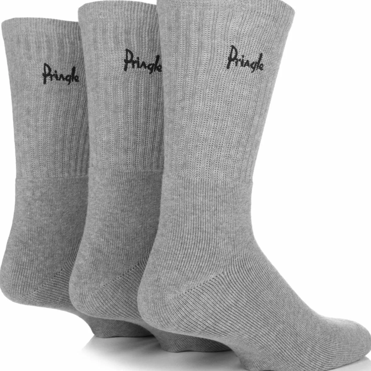 Pringle 3 Pack Sock - Grey/Black