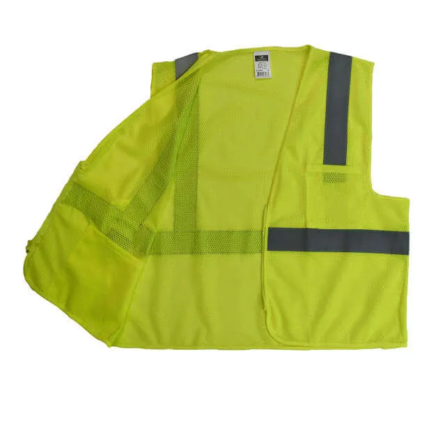 Radians SV2ZGM Economy Type R Class 2 Mesh Green Safety Vest with Zipper