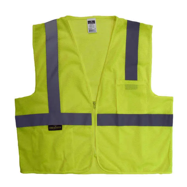 Radians SV2ZGM Economy Type R Class 2 Mesh Green Safety Vest with Zipper