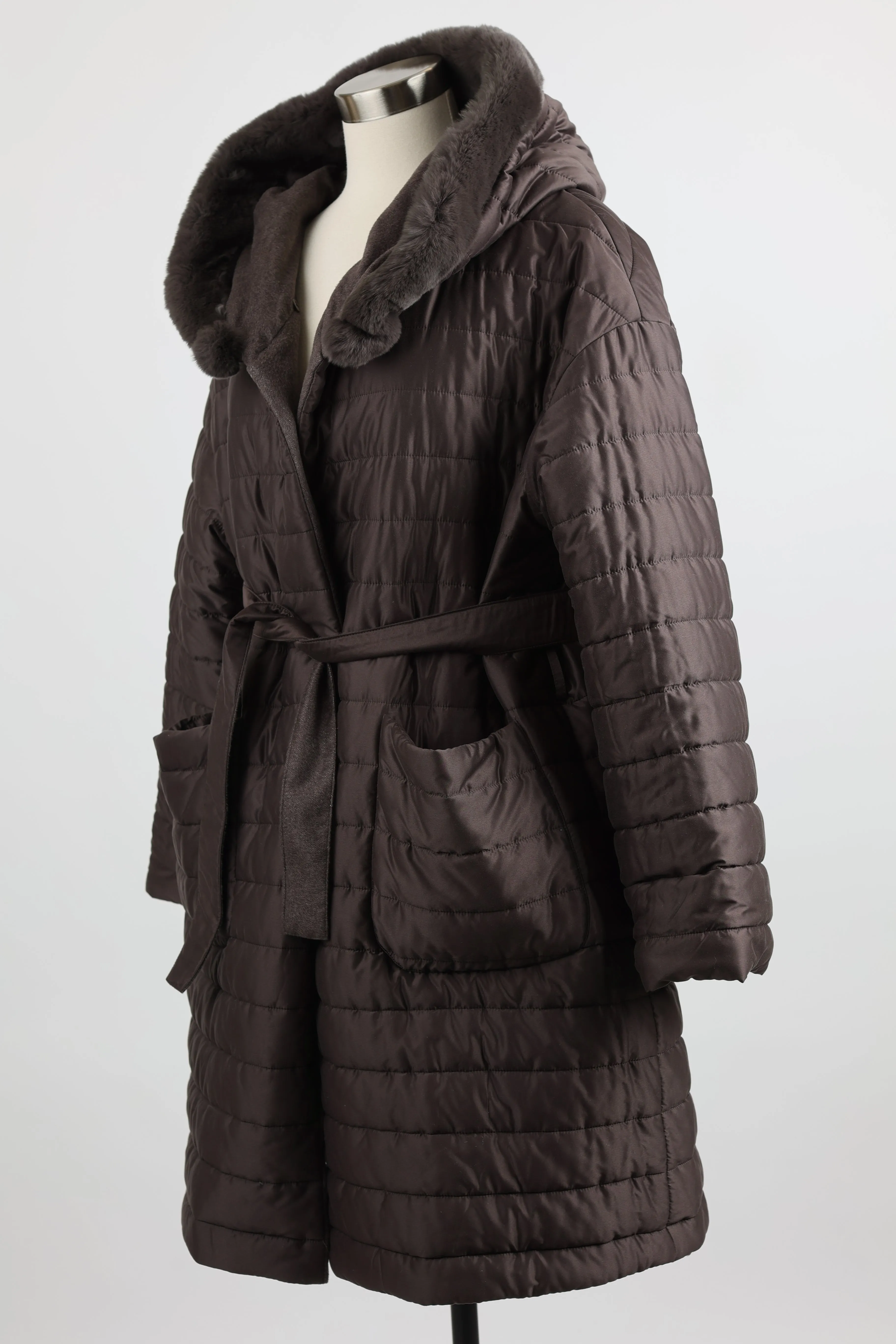 Reversible Silk/Cashmere Belted Coat