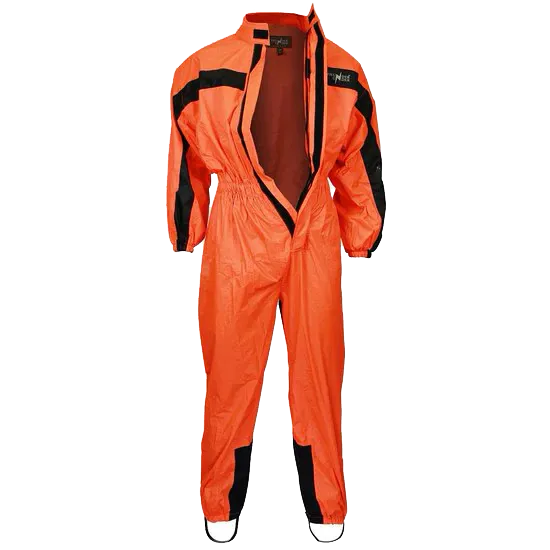 RS5004 One Piece High Visibility Orange Motorcycle Rain Gear