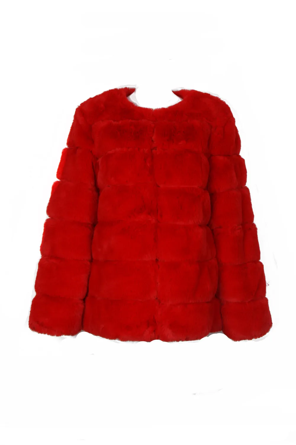 Soft Faux Fur Panel Coat