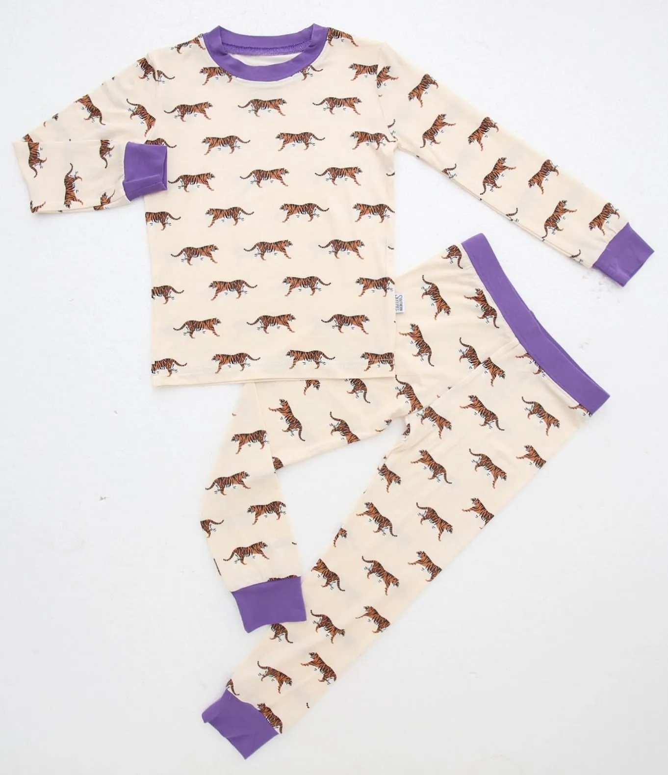 Southern Slumber Bamboo Pajama Set - Purple Tiger