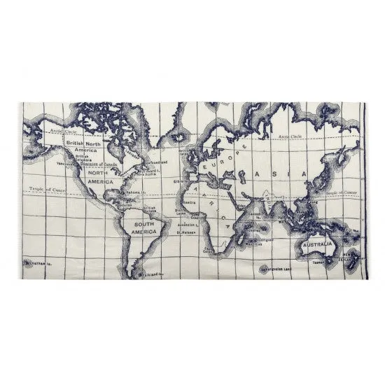 Thomaspaul World Map Shawl in Indigo