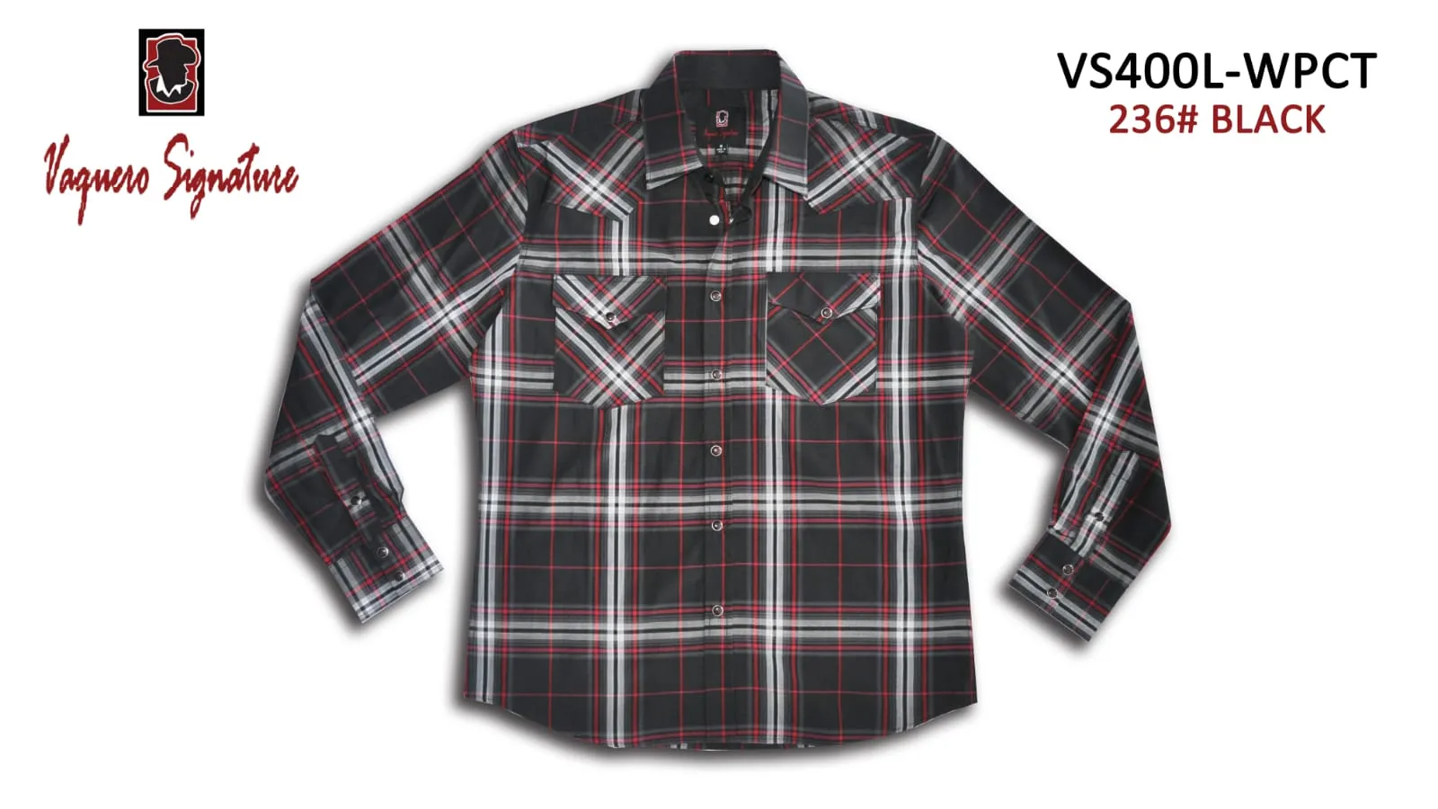 VS400L - WPCT 236# BLACK Vaquero Signature Fashion Printed shirts