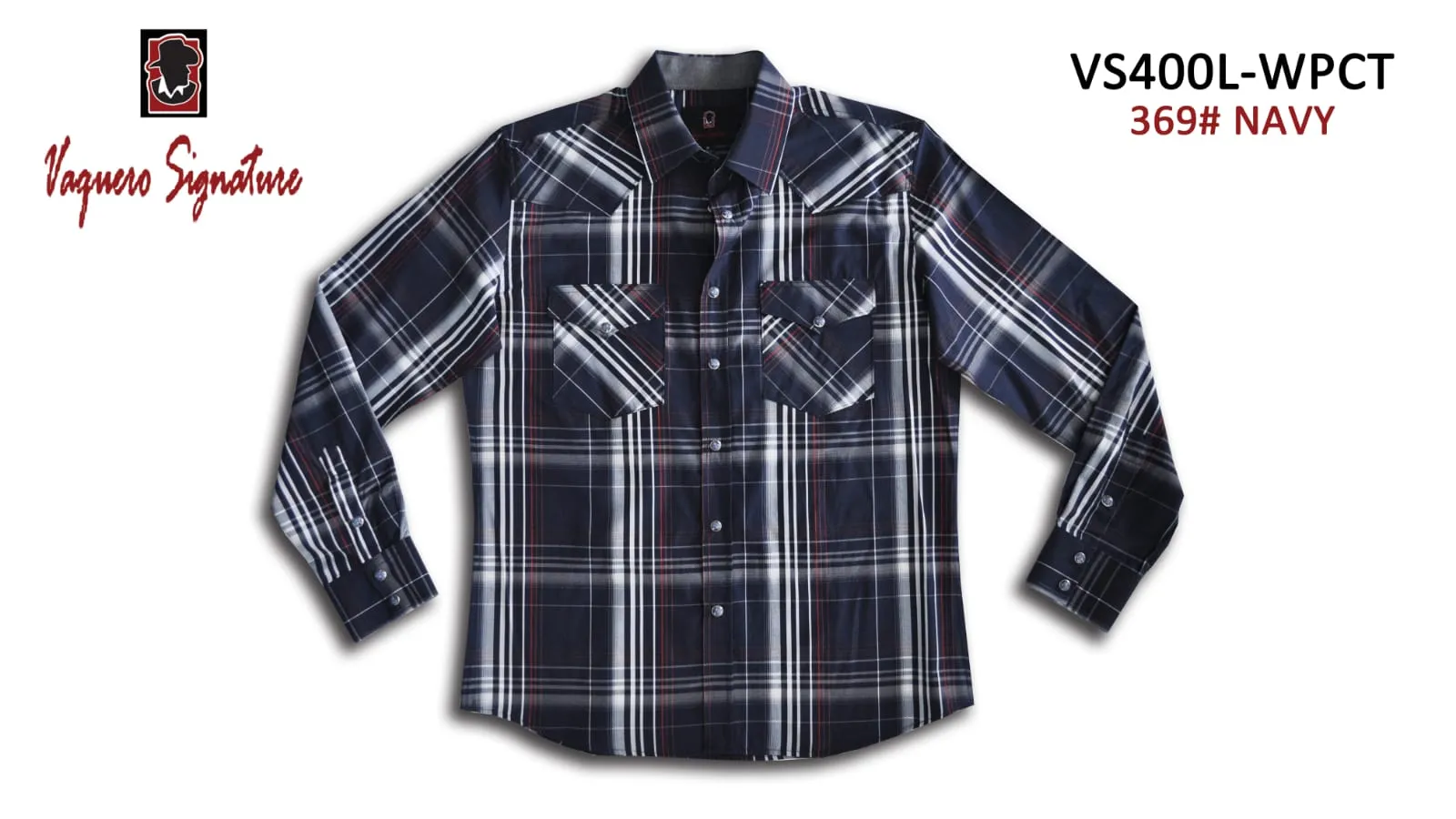 VS400L - WPCT 369# NAVY Vaquero Signature Fashion Printed shirts